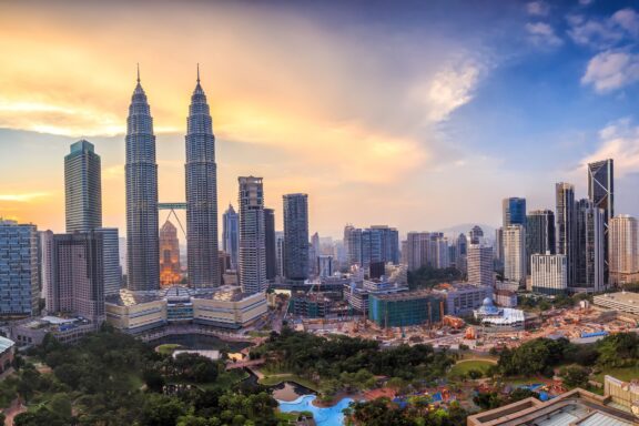 Sunset Over Kuala Lumpur Skyline Skyline of Kuala Lumpur: a modern marvel