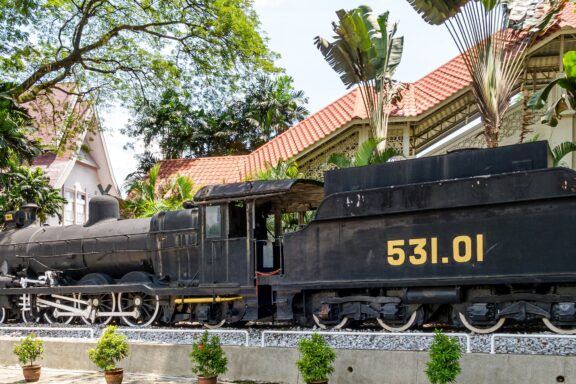 Old Locomotive Displayed at Kuala Lumpur Railway Station Old Rustic Train (531.01) in Kuala Lumpur Historic Railway