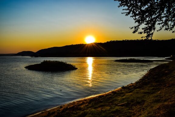 Golden sunset at the iconic Lake Chivero near Harare