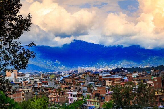 Kathmandu Cityscape with Cloudy Sky Landscape of Kathmandu