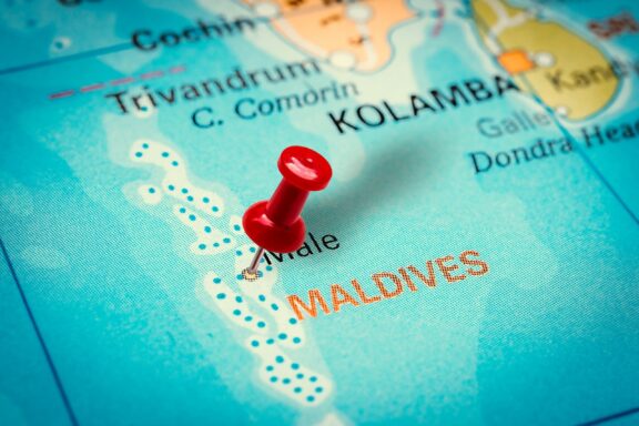 Location Pin on Malé, Maldives Map Close-up location of Malé, Maldives