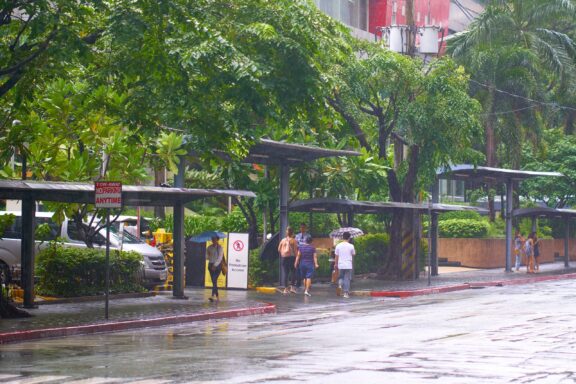 Heavy rains in Manila during the monsoon season