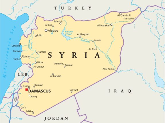 Political Map of Syria Damascus, the capital city of Syria