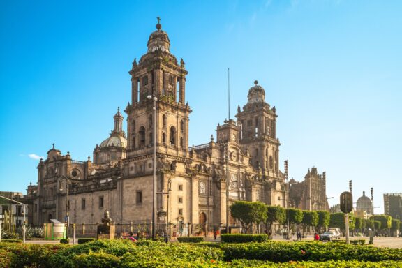 Mexico City Metropolitan Cathedral under blue sky The Mexico City Metropolitan Cathedral