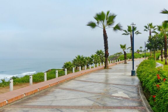 Coastal Park Walkway in Miraflores District A popular walking spot in the Miraflores District