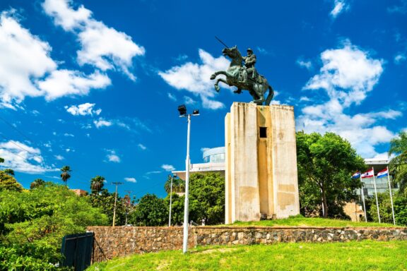 Equestrian Statue of Francisco Solano López Monument Francisco Solano López, dedicated to the controversial Paraguayan leader