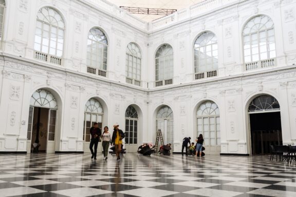 Interior of Museo de Arte Lima, hosting a diverse collection of traditional and contemporary Peruvian art