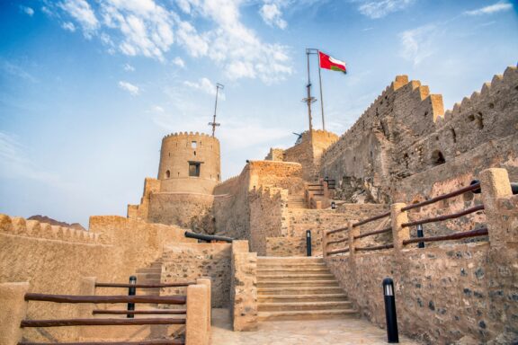 Mutrah Fort, overlooking the Muscat harbor, symbolizes Oman's rich history