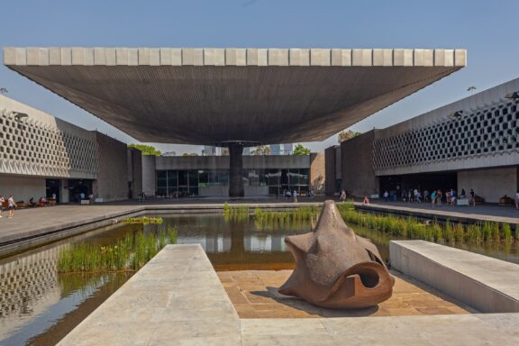 National Museum of Anthropology Entrance The National Museum of Anthropology in Mexico City