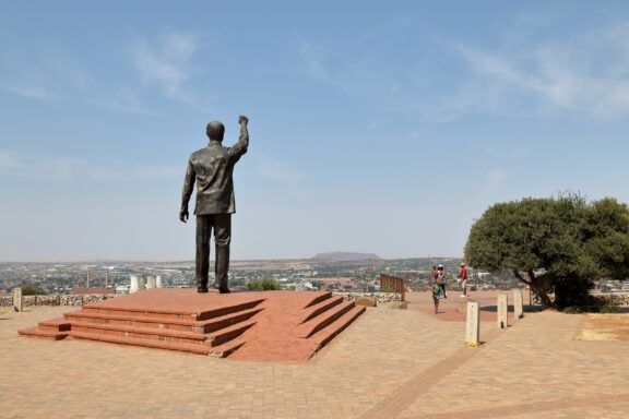 Statue of Nelson Mandela, the former president of South Africa