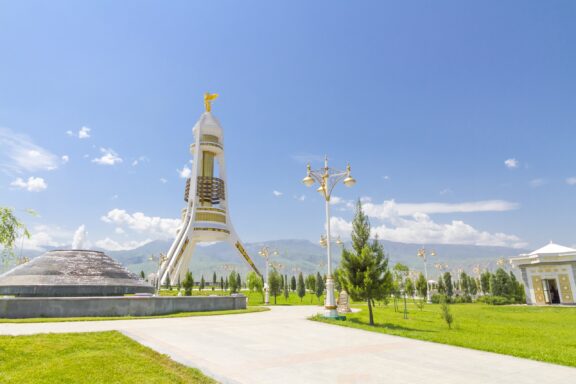 Neutrality Monument, designed to commemorate Turkmenistan's official position of neutrality