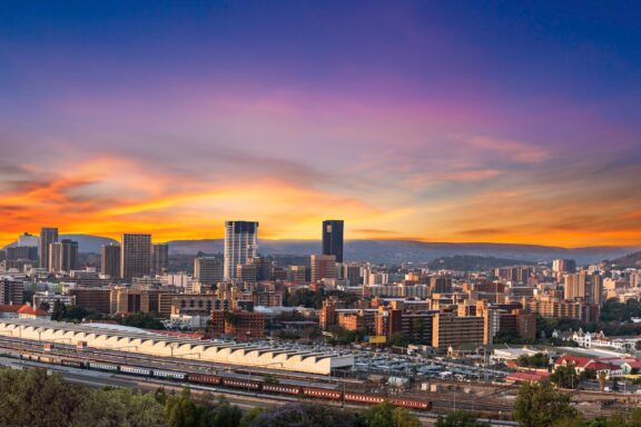 Sunset over the city of Pretoria