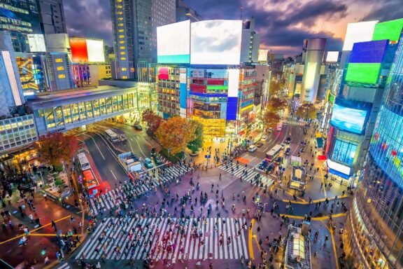 Shibuya Crossing, a great place to capture the quintessential Tokyo experience