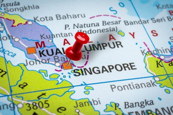 Red Pin on Singapore Map Location Pinned location of Singapore
