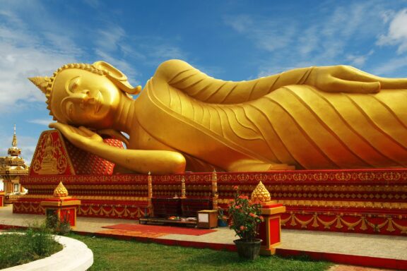 Sleeping Buddha Statue, a tranquil representation of the reclining Buddha