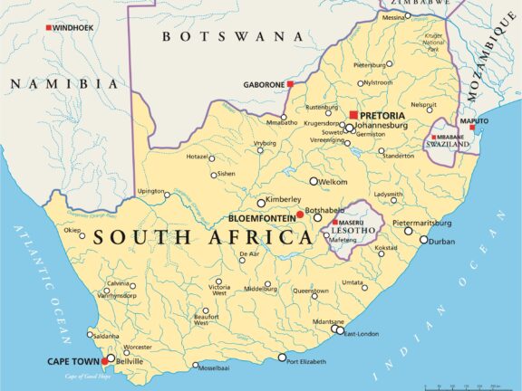 Pretoria, Cape Town, and Bloemfontein, the three capitals of South Africa