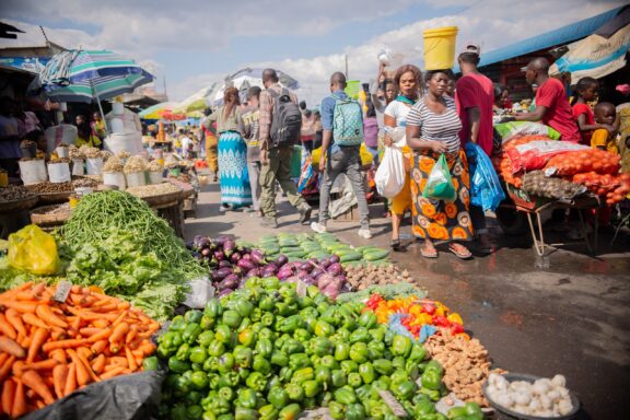 Everyday scenery in Soweto Market, one of the largest and busiest markets in the city