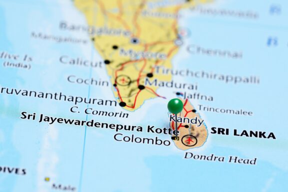 Map Highlighting the Location of Sri Jayawardenepura Kotte in Sri Lanka Location of Sri Jayewardenepura Kotte pinned