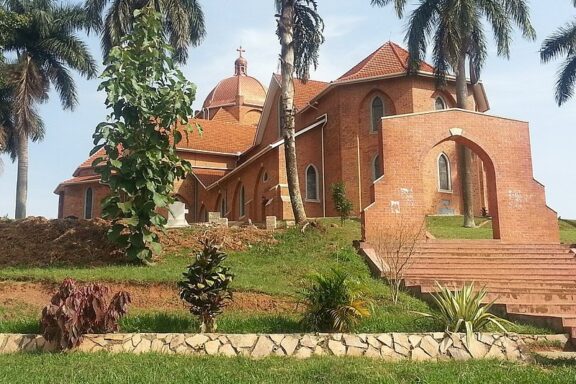 Namirembe Cathedral on top of the hill