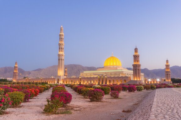 Sultan Qaboos Grand Mosque, known for its intricate artisanship