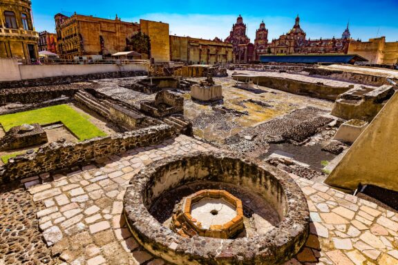 Templo Mayor Ruins in Mexico City Ruins of Templo Mayor, or "Main Temple,"