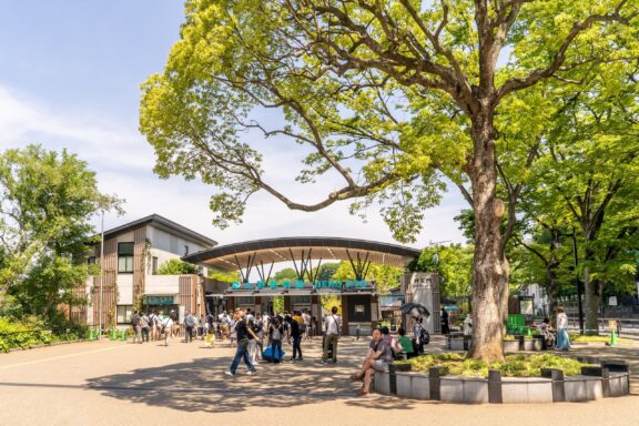 Visitors at Ueno Zoo Entrance Ueno Park, place where visitors can enjoy nature, art, and cultural experiences all in one location