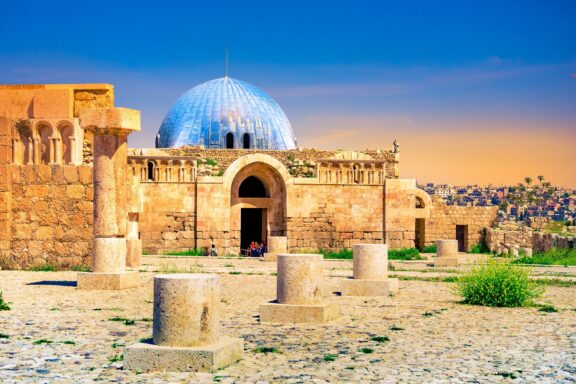 Umayyad Palace Ruins at Sunset Umayyad Palace, established in the 8th century