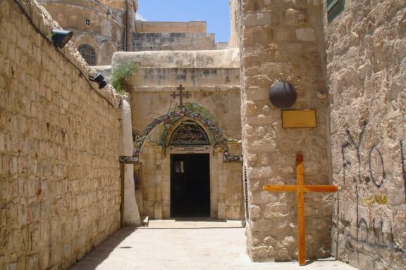 The Via Dolorosa, believed to be the path that Jesus walked on the way to his crucifixion