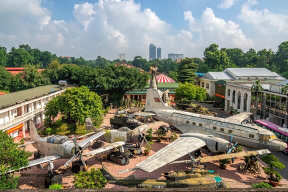Aerial View of Vietnam Military History Museum Exhibits Vietnam Military History Museum, featuring the story of Vietnam's military history