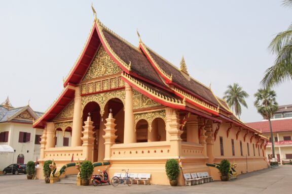 Vientiane laos february 21 2016: wat ong teu mahawihan