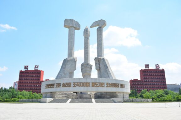 Pyongyang north korea may 31th 2019: monument to the