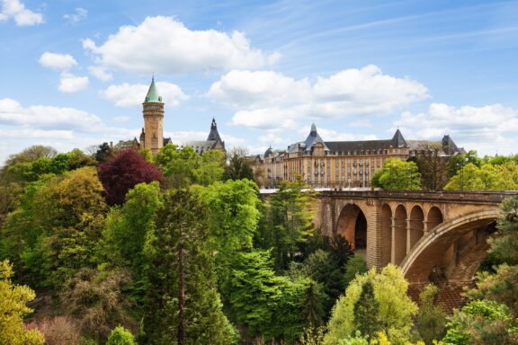 Adolphe Bridge Surrounded by Greenery Adolphe Bridge, constructed in 1903, was one of the world’s largest stone arch bridges at the time