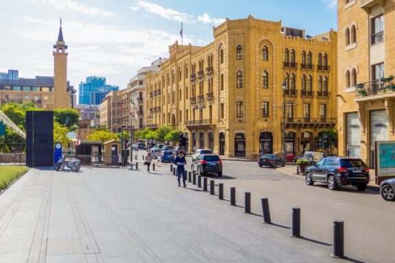 Downtown Beirut Street Scene Central District Beirut, often termed the "Wall Street of Lebanon," is the heart of Beirut's financial and business activities