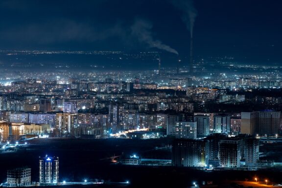 View on bishkek city from mountains