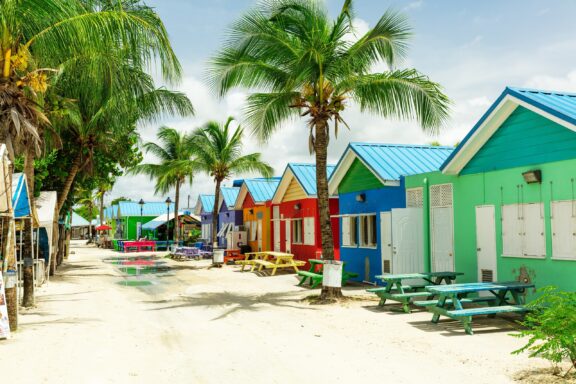 Colorful Beachfront Houses Traditional colorful houses in Bridgetown
