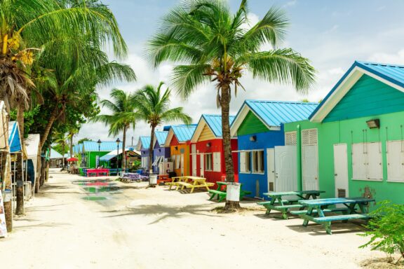 Traditional colorful houses in Bridgetown