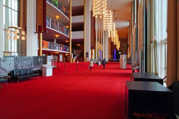 Red Carpet Lobby of Performing Arts Center Interior of the John F. Kennedy Center for the Performing Arts