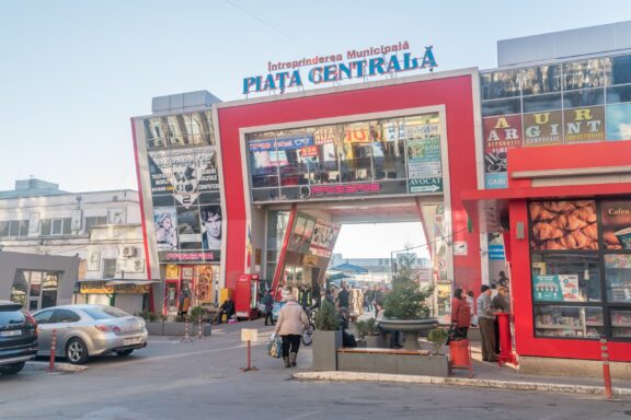 Urban Central Market Entrance Central Market (Piata Centrala), a bustling marketplace