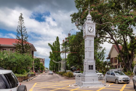 Clock Tower in Victoria City Street Clock Tower, known locally as 'Lorloz'