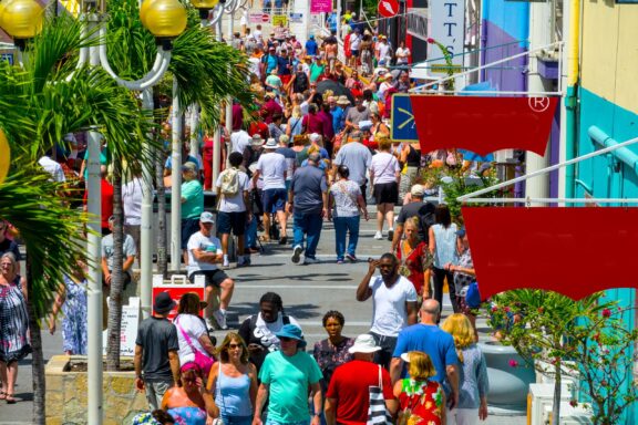 Bustling Street Scene in Saint John's Crowded streets in St. John's