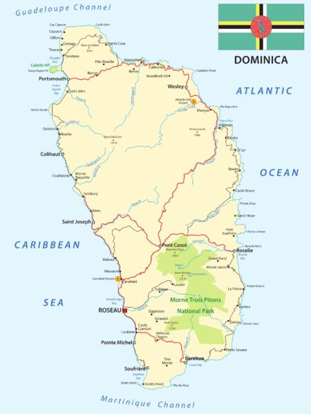 Map of Dominica Map of Dominica