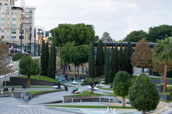 Eleftheria Square, designed by celebrated architect Zaha Hadid