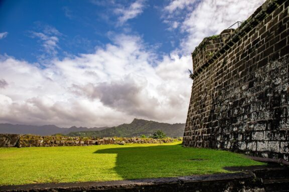 Stone Fortress Wall under Cloudy Sky Fort Frederick, one of the best-preserved forts in the caribbean.