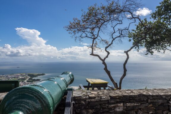 Cannon Overlooking Coast from Fort George Fort George, dating back to 1804, offers panoramic views of the Gulf of Paria