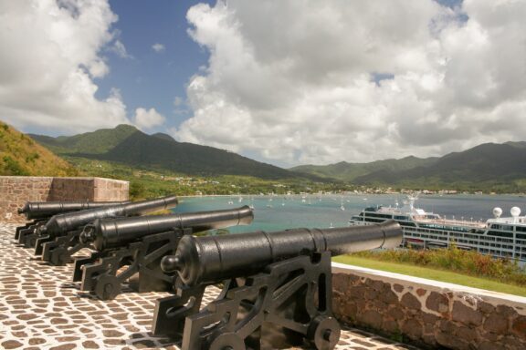 Old Cannons Overlooking Sea at Fort Shirley Three cannons at fort shirley in dominica
