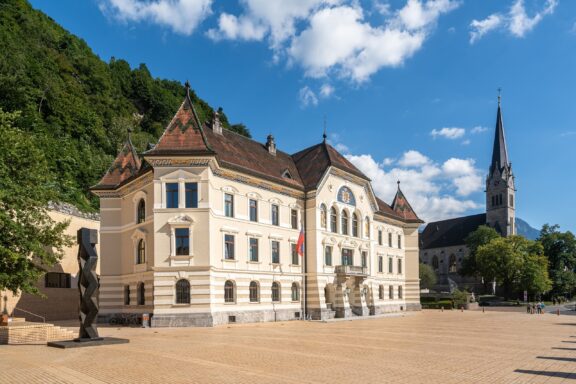 Government Building in Vaduz, the administrative heart of Liechtenstein