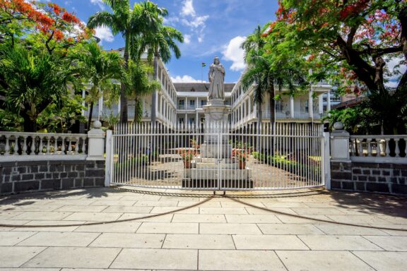 Colonial Government House Behind Gates Government House, constructed in the 18th century