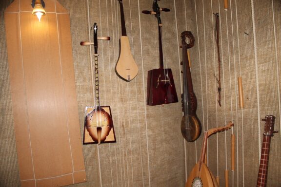 Display of Traditional Stringed Instruments on Wall Gurminj Museum of Musical Instruments