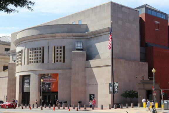 Exterior View of Holocaust Memorial Museum Building U.S. Holocaust Memorial Museum, in memory of the victims of the Holocaust