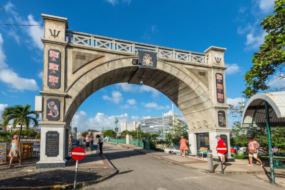 Arch Monument in Urban Setting The Independence Archm, commemorating Barbados' journey to nationhood